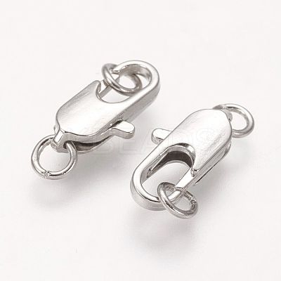 Brass Lobster Claw Clasps X-KK-KK801-P-1