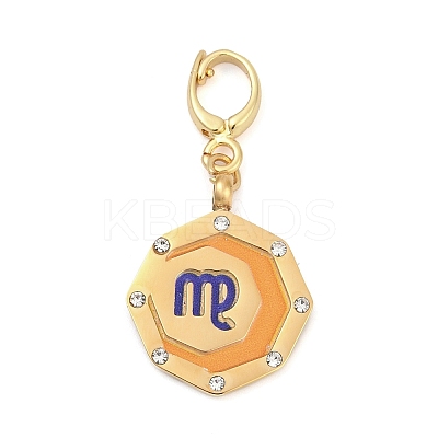 304 Stainless Steel Enamel Pendant Decoration STAS-S168-01G-06-1