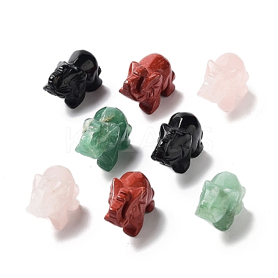 Natural Gemstone Carved Elephant Statues Ornament G-P525-09-1