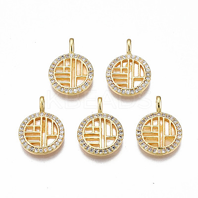 Brass Micro Pave Clear Cubic Zirconia Pendants KK-Q277-010-NF-1