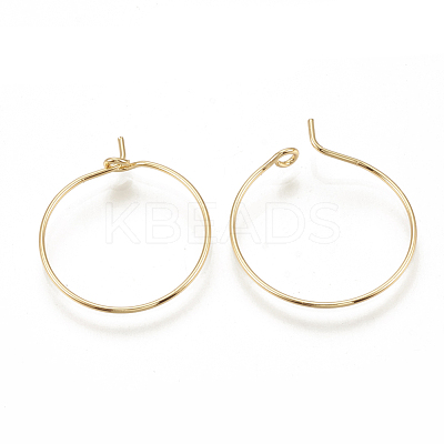 Brass Hoop Earrings Findings KK-S341-85-1