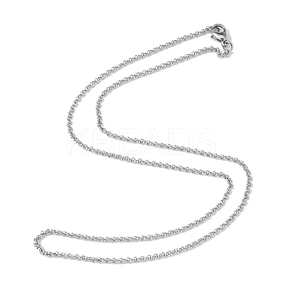 Tarnish Resistant Rolo Chain Necklace for Men LS-NJEW-F027-14-2mm-1