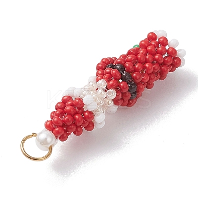Easter Glass Seed Beaded Dwarf Pendants PALLOY-MZ01037-04-1