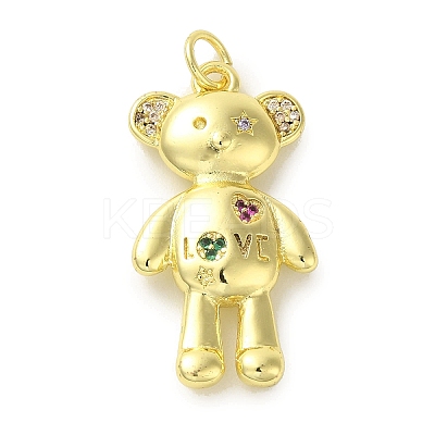 Brass Micro Pave Cubic Zirconia Pendants KK-Z042-16G-04-1