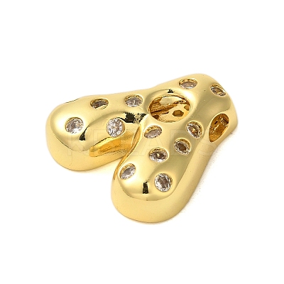Rack Plating Brass Micro Pave Clear Cubic Zirconia Perdants KK-C067-11G-A-1
