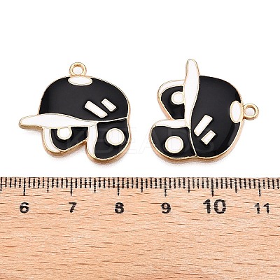 Rack Plating Alloy Enamel Pendants ENAM-N056-388KCG-01-1