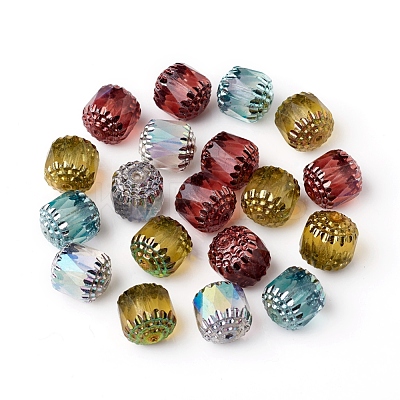 Electroplated Czech Glass Beads GLAA-G077-28A-1