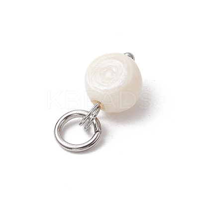 Natural Cultured Freshwater Pearl Potato Charms PALLOY-JF03920-01-1