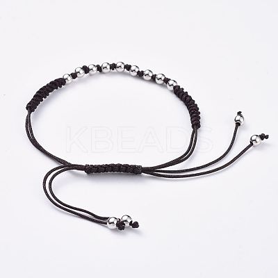 Adjustable Braided Bead Bracelets and Rings Jewelry Sets SJEW-JS01033-03-1