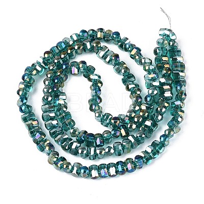 Electroplate Transparent Glass Beads Strands EGLA-N022-09A-B06-1