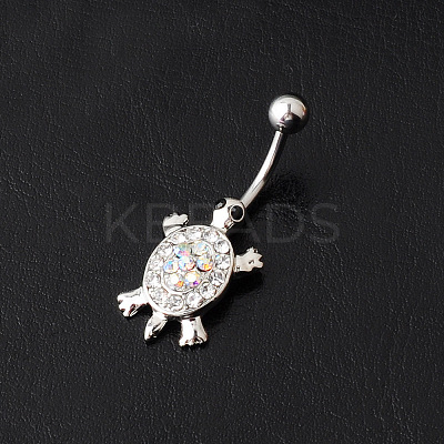Tortoise 316 Surgical Stainless Steel with Rhinestone Belly Rings FS-WG77A27-01-1
