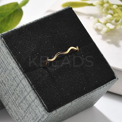 304 Stainless Steel Wave Finger Rings RJEW-I110-01G-1
