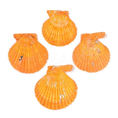 Undyed Natural Scallop Shell Big Pendants SHEL-T020-01-1