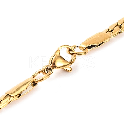 304 Stainless Steel Twist Chain Necklaces for Women NJEW-G140-08B-G-1