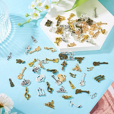 100Pcs 5Colors Tibetan Style Alloy Pendants FIND-TA0006-71-1