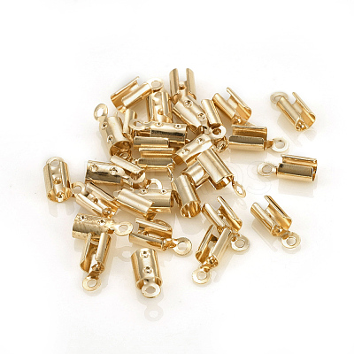 Brass Folding Crimp Ends KK-F777-01LG-1