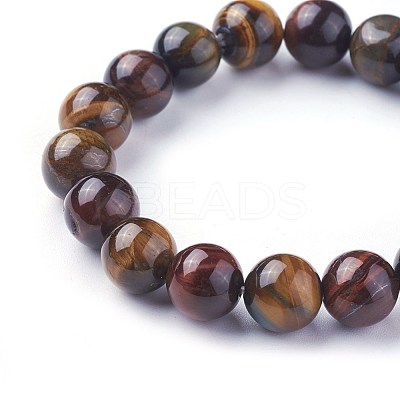 Natural Tiger Eye Beads Stretch Bracelets BJEW-F380-01-C18-1