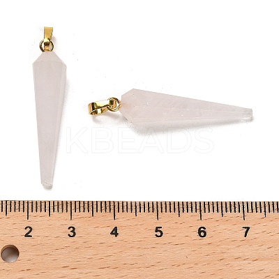Natural Rose Quartz Pointed Pendants G-D089-01G-06-1