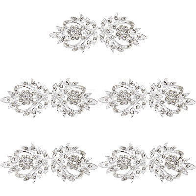5Pcs Alloy & Crystal Rhinestone Snap Lock Clasps FIND-FH0008-91S-1
