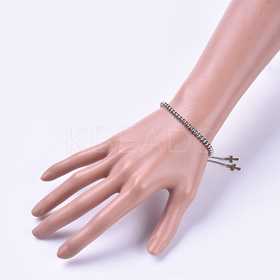 Adjustable 304 & 201 Stainless Steel Slider Bracelets BJEW-JB04544-1