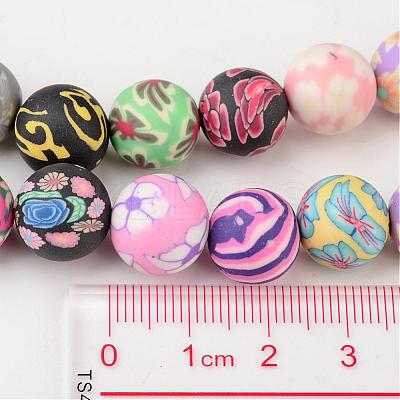 12mm Mixed Handmade Polymer Clay Round/Ball Beads X-FIMO-12D-1
