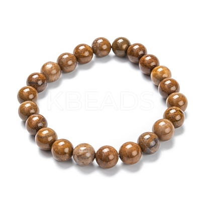 Natural Gemstone Stretch Beaded Bracelets G-A185-01I-1
