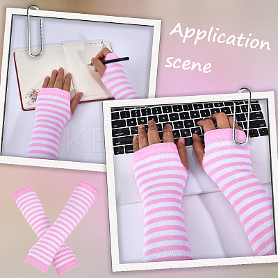 4 Pairs Acrylic Fiber Yarn Knitting Fingerless Gloves AJEW-DJ0001-58C-1