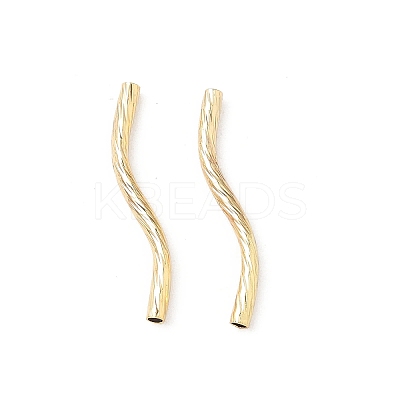 Brass Curved Tube Beads KK-Z118-03G-1
