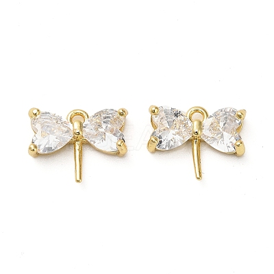 Brass Micro Pave Cubic Zirconia Charms KK-B142-09G-01-1