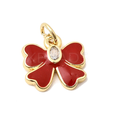 Brass Pave Clear Cubic Zirconia Charms KK-G554-03B-01-1