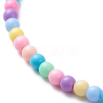 Flower Opaque Acrylic Stretch Kid Necklaces NJEW-JN03973-1