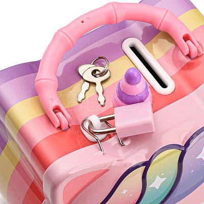 Unicorn Head Iron Money Banks for Kids AJEW-G053-01A-1