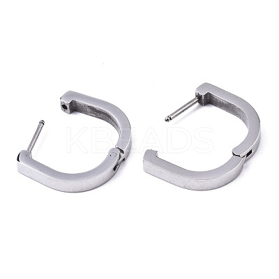 Non-Tarnish 304 Stainless Steel Huggie Hoop Earrings STAS-R115-18P-1
