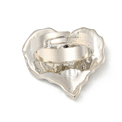 Heart Zinc Alloy Enamel Adjustable Rings for Women RJEW-Z048-04P-1