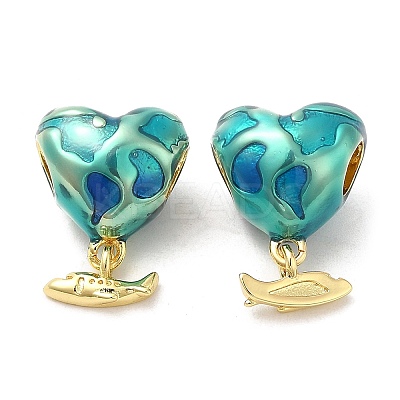 Rack Plating Brass European Dangle Charms KK-R146-01G-1