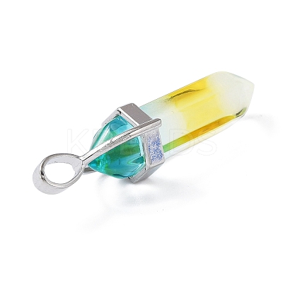 Faceted Bullet Glass Pointed Pendants GLAA-CJC0001-16A-1
