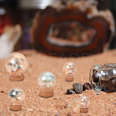 5 Sets 5 Style Round Iridescent Glass Dome Cover AJEW-DR0001-08-1