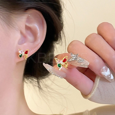 Alloy Rhinestone Stud Earrings for Women WG29476-103-1