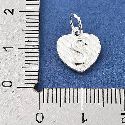 925 Sterling Silver Heart with Capital Letter Charms STER-S009-13S-S-1
