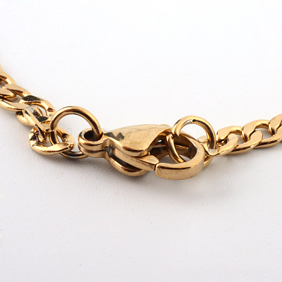 PVD Vacuum Plating 201 Stainless Steel Curb Chains  Necklaces NJEW-R063-39G-1