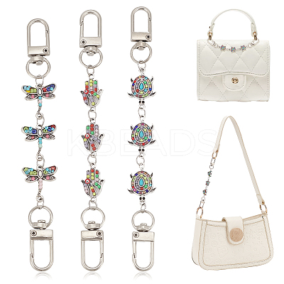 Alloy Enamel & Rhinestone Link Purse Strap Extenders FIND-AB00037-02-1