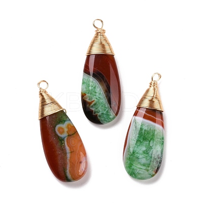 Natural Brazilian Agate Pendants PALLOY-JF01324-02-1