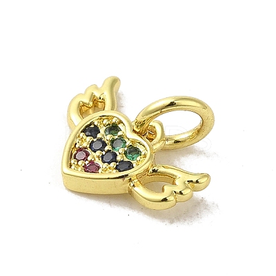 Real 18K Gold Plated Brass Pave Cubic Zirconia Pendants KK-M283-08C-02-1
