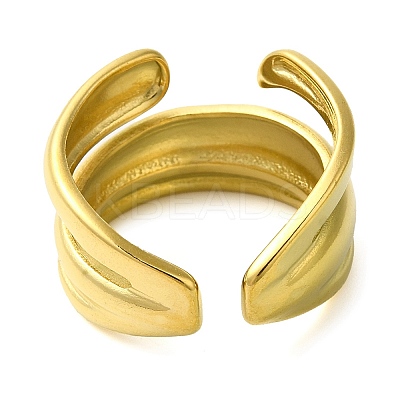 304 Stainless Steel Wide Open Cuff Rings for Women LS-RJEW-Z043-01D-1