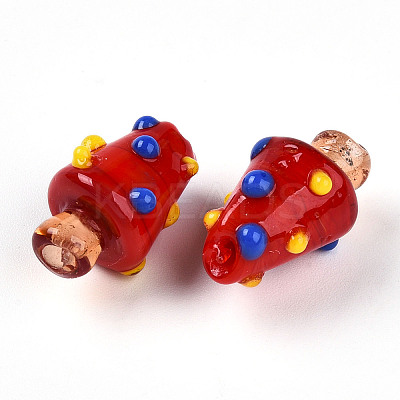 Handmade Lampwork Bumpy Beads X1-LAMP-T022-02A-08-1
