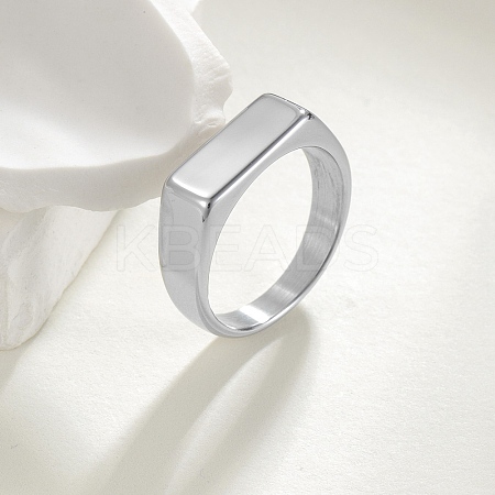 304 Stainless Steel Rectangle Finger Rings for Women RJEW-B120-01P-1