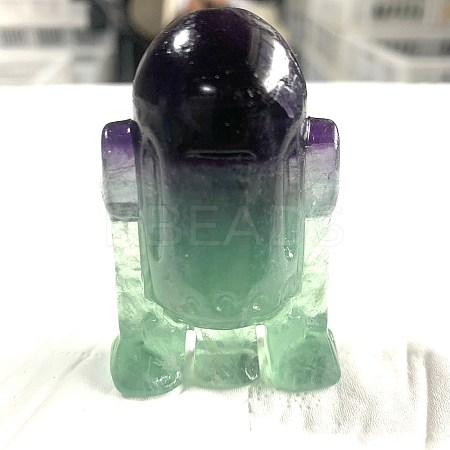 Natural Fluorite Carved Robot Figurines PW-WGAEA8B-08-1