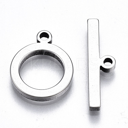 Non-Tarnish 201 Stainless Steel Toggle Clasps STAS-Q241-008P-NF-1