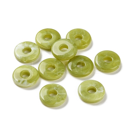 Resin Imitation Gemstone Donut/Pi Disc Charms RESI-A035-04-1
