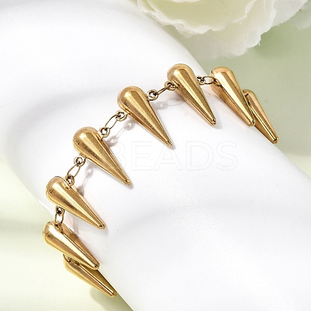 304 Stainless Steel Spike Link Chain Bracelets for Women BJEW-G778-01G-1